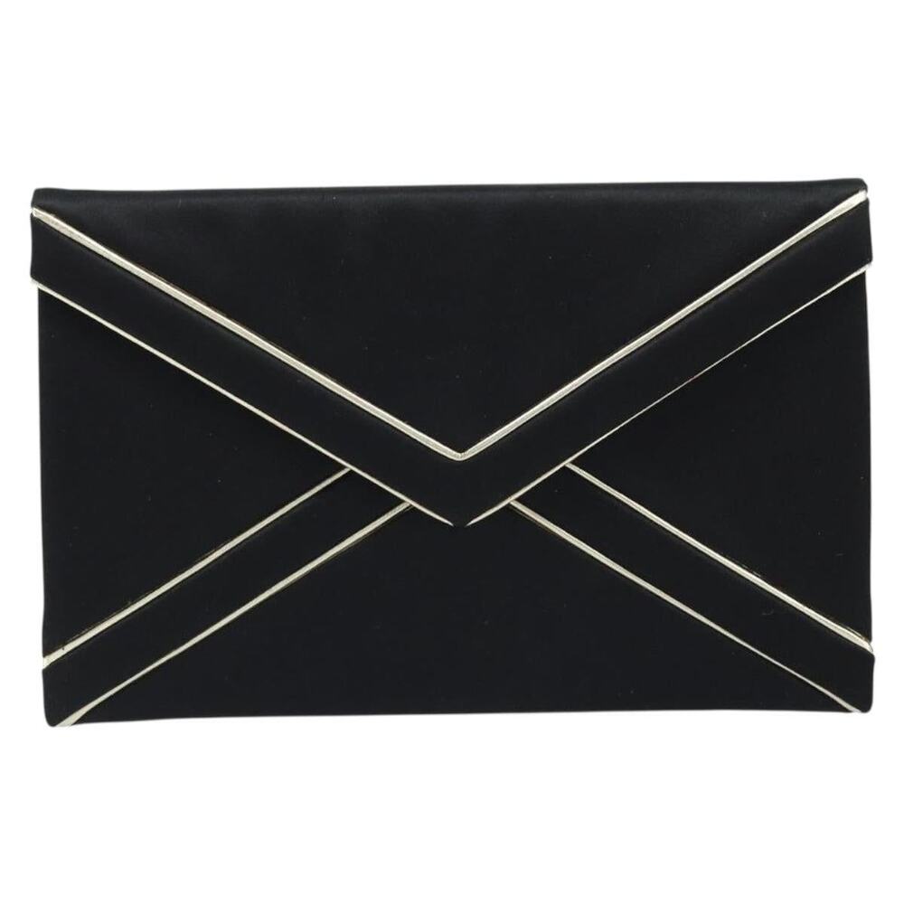 Saint Laurent Satin Clutch Bag Black